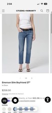 Citizens of Humanity Slim Boyfriend Jeans Medium Wash Distressed Raw Hem 5-Pock