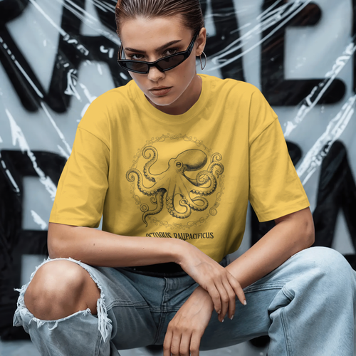Camiseta pulpo pulpo mujer estampado vintage biología marina naturaleza retro top nuevo - Imagen 3 de 15