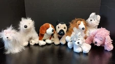 Ganz Webkinz & Lil Kinz Plush Dog Lot Of 8 Husky Shepherd Samoyed Collie Beagle 