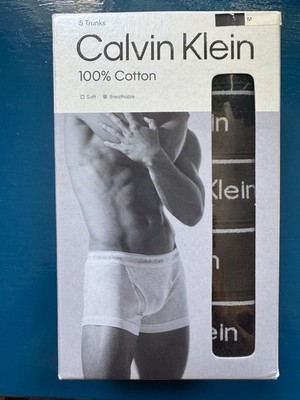 Calvin Klein 100% Cotton Classics Men's - Black, Size M, Pack of 5