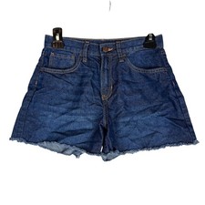 Old Navy Shorts Girls 14 Blue High Rise Denim Cutoff Adjustable Waist Frayed Hem