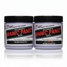  2 Pack Manic Panic Vegan Semi Permanent Hair Dye Color 40z  Silver Stiletto 