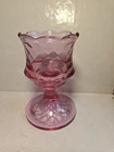 Beautiful Fenton Art Glass Diamond Optic Pink Dusty Rose Votive Candle Holder