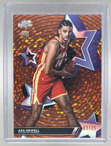 Asa Newell 2025 Topps Cosmic Chrome #SF-44 Orange Galactic StarFractor RC /25