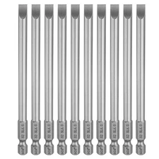 10pcs SL6.0 Slotted Screwdriver Bits 4.33" Magnetic Head Screw Driver Drill Bit