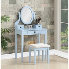 Roundhill Furniture Moniys Wood Moniya Makeup Vanity Table