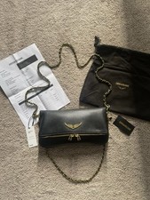 Sac à main Zadig et Voltaire Pochette Rock Nano Cuir Noir Neuf