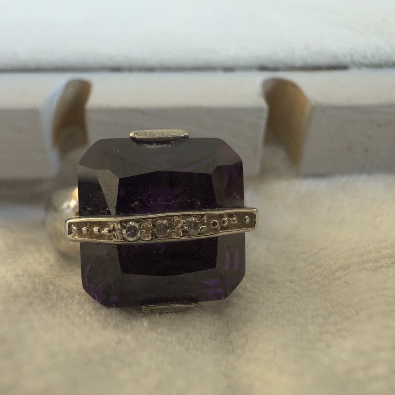 Amethyst 925 Sterling Silver Statement Cocktail R… - image 1