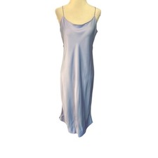 J.Crew Women Satin Cowl Neck Midi Slip Dress Frosty Blue BV496 Size 6 NWT