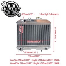 For 1941-1952 Jeep Willys Cj2 Cj-2a Cj3 M38ford Gpw 3row Full Aluminum Radiator