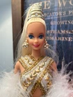 Vintage 1990 Bob Mackie Barbie Doll Mattel 5405 Gold Sequin Gown Feather Boa