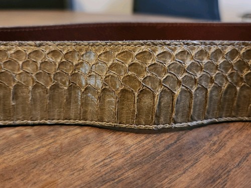Vintage 1980 Christopher Ross Snake Belt With Gold Plated Buckle - Picture 4 of 6