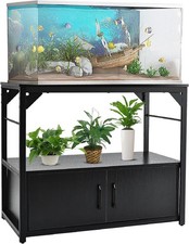 660LBS 36.6" L Metal Frame Fish Aquarium Tank Stand with Storage Cabinet