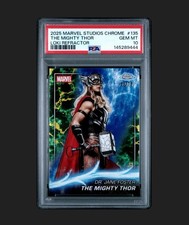 2025 Topps Chrome Marvel Studios Mighty Thor #135 LOKI Refractor #/75 PSA 10