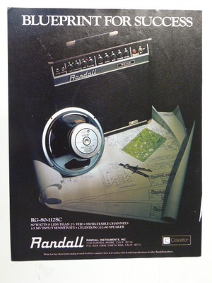 Vintage Zeitschriftenanzeige 1984 RANDALL RG 80 112SC / CELESTION