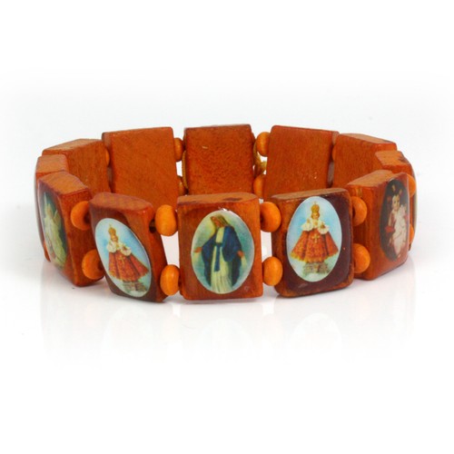 NEW Saints Catholic Christian Jesus Wooden Wood Bracelets Bangle All Colours - Picture 7 of 11