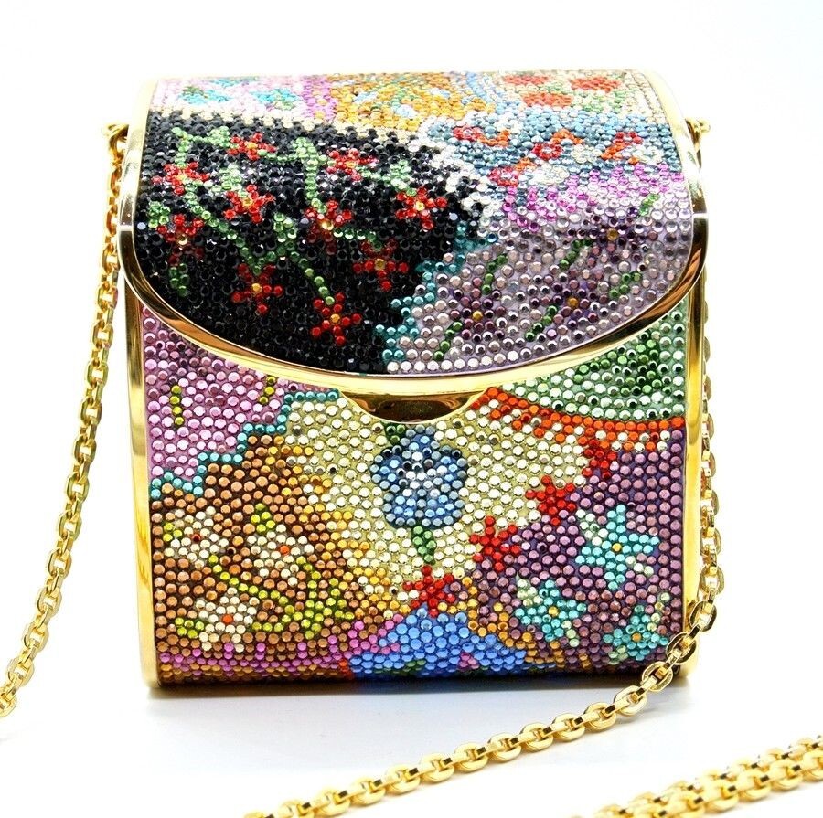 Judith Leiber MailBox Patchwork Minaudière Evenin… - image 1