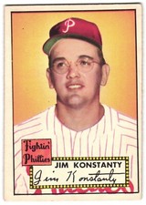 Jim Konstanty 1952 Topps ML Baseball Card # 108 Red Back