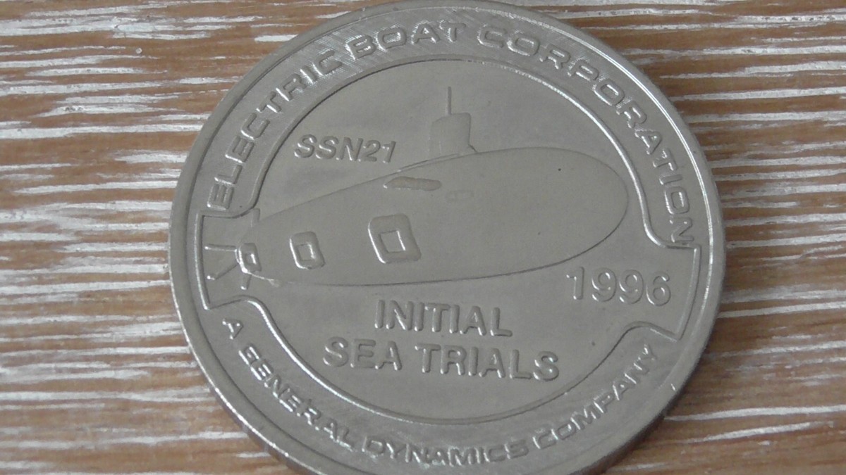 アメリカ海軍　原子力潜水艦　USS Seawolf チャレンジコイン Electric Boat Corp USS Seawolf SSN-21 Initial Sea Trials