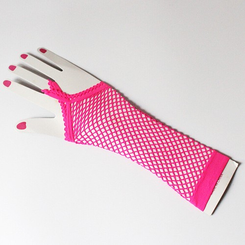 Womens Gloves Sexy Floral Fingerless Gloves Long Lace/Fishnet Arm Elbow Gloves - Picture 21 of 21