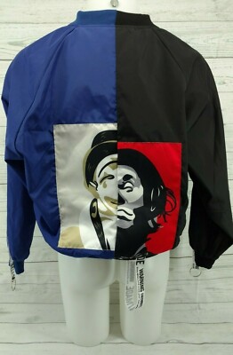 Vmade V-made Bomber Style Windbreaker Black Blue Jacket Small Medium No Tag Size