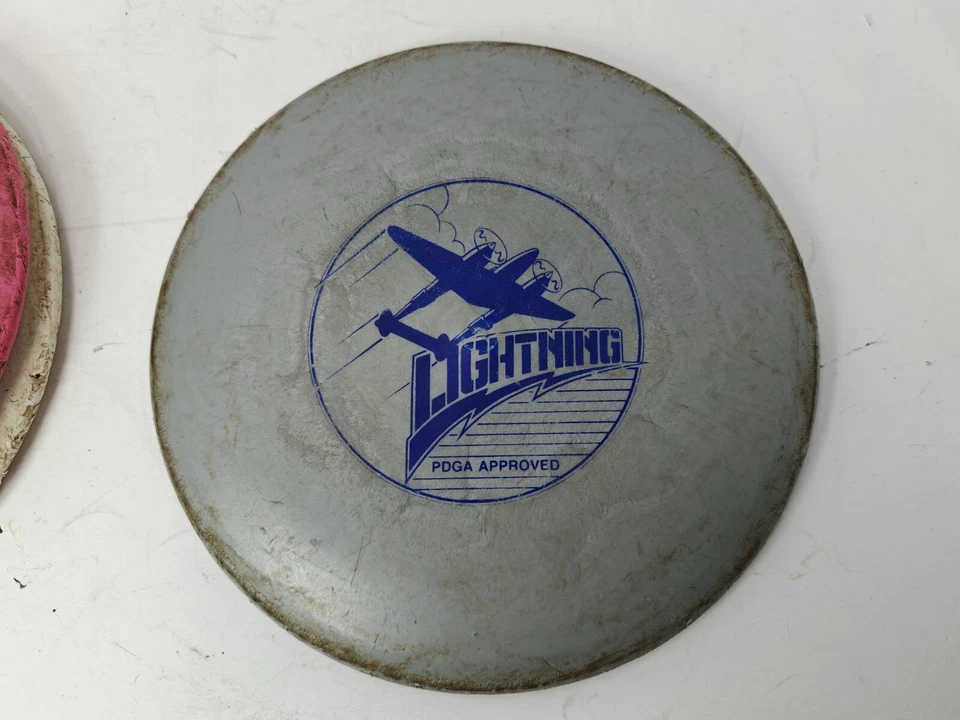 3 X 80s Lightning PDGA Disc Golf Red White Gray Used Vintage RARE  - Image 2 of 4
