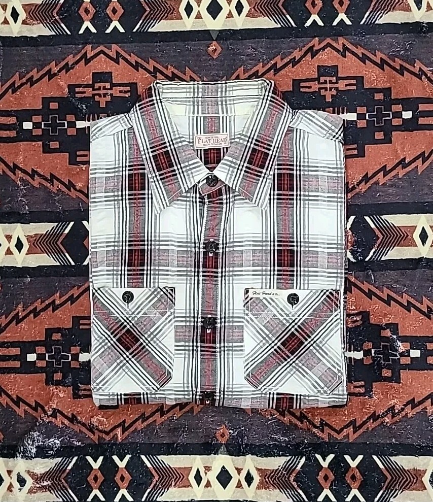 The Flat Head Button Up Checked Twill Western Shi… - image 1