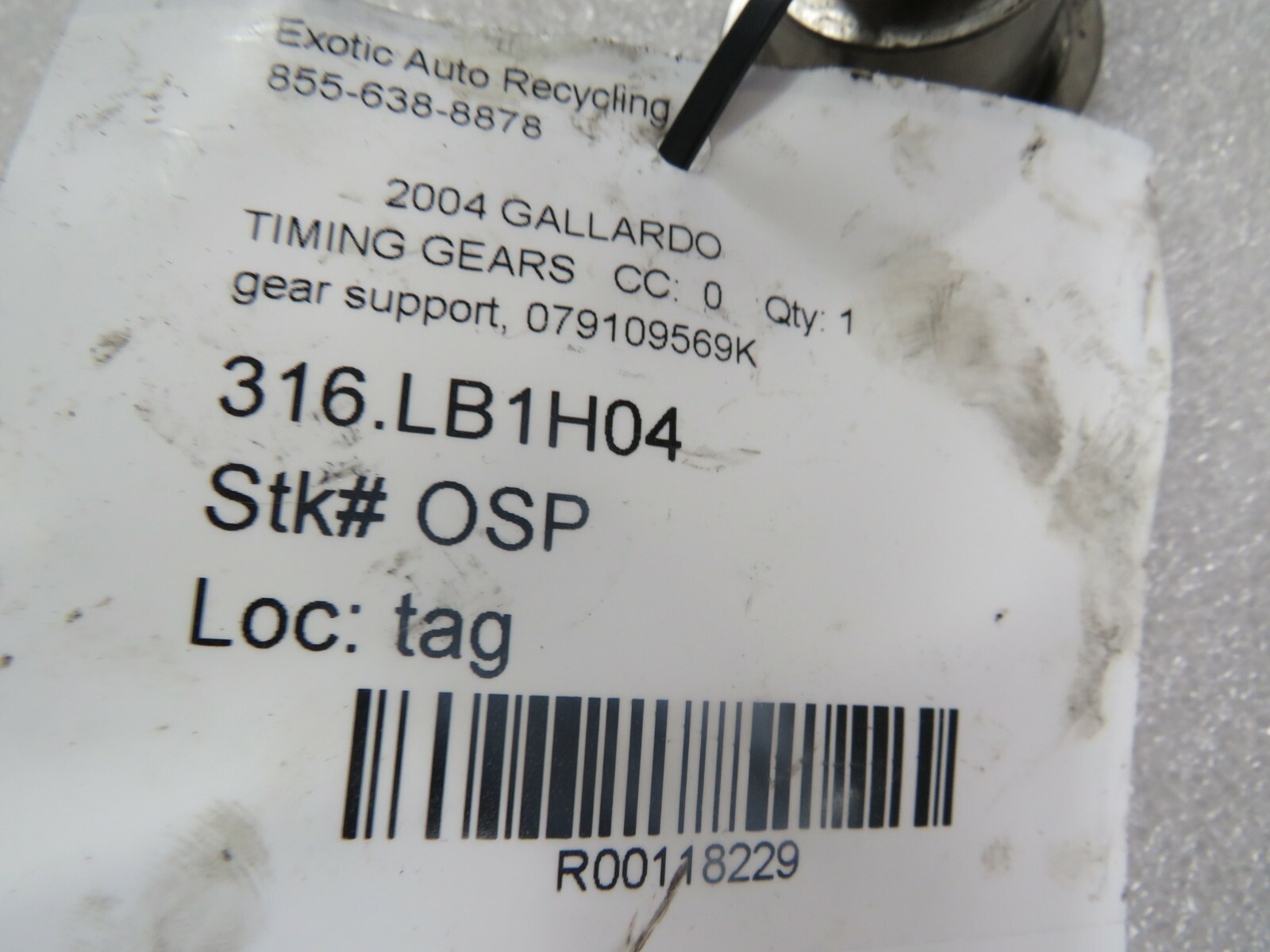 Lamborghini Gallardo, Timing Gear Support, Used P/N 079109569K