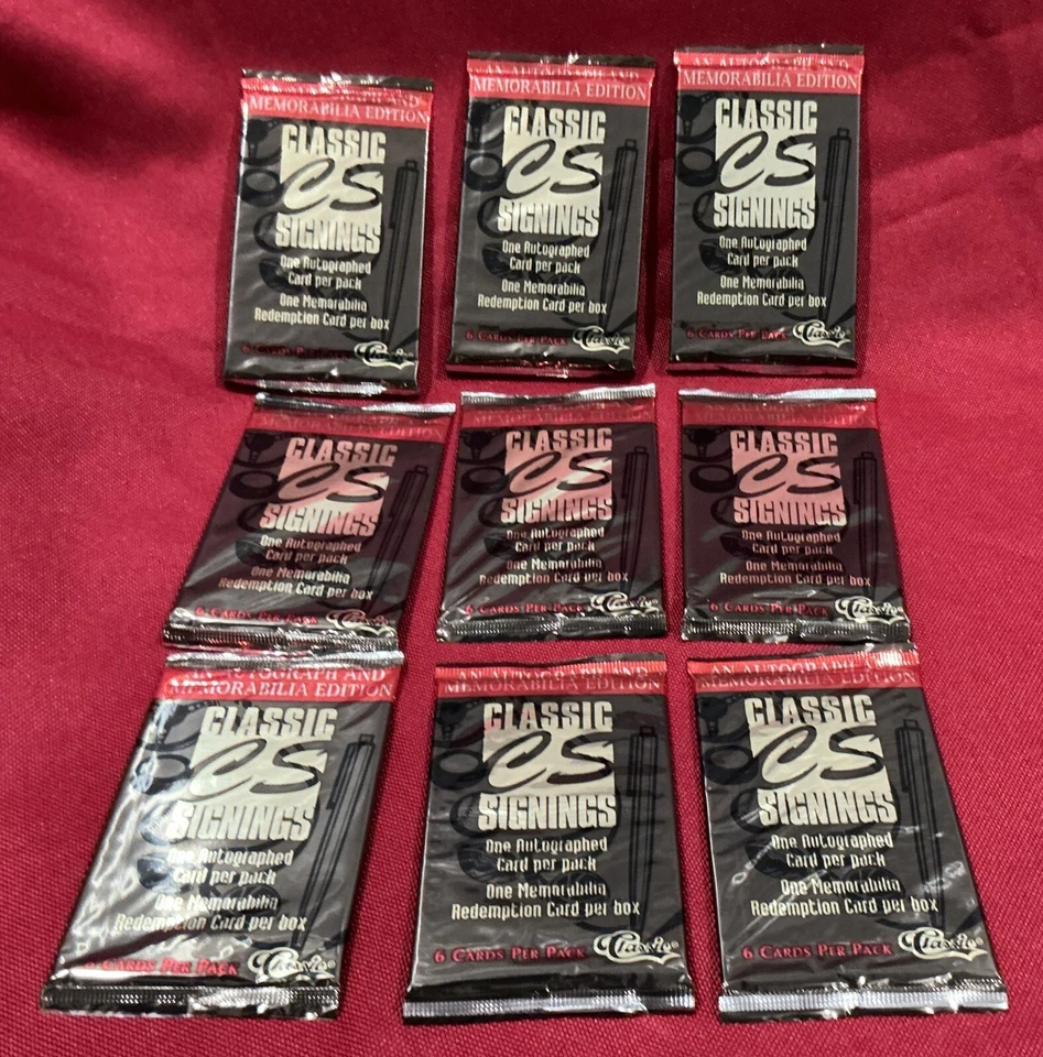 9 1995 CLASSIC SIGNINGS FACTORY SEALED PACKS UNOPENED LOT AUTOGRAPS FOOTBALL NEW - Image 2 of 2