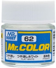 Mr. Hobby C62 Mr. Color Flat White Lacquer Paint 10ml - US Fast Ship