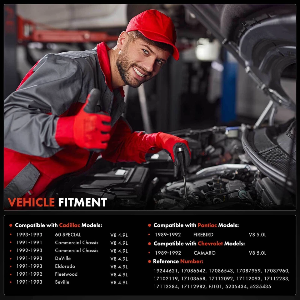 Inyector de combustible 8 piezas para Cadillac Eldorado 4,9 L Chevy Camaro Pontiac Firebird 5,0 L Foto 2 de 4