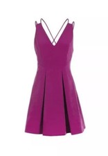 Windsor Womens Cocktail Party Skater Dresses V Neck Red Small