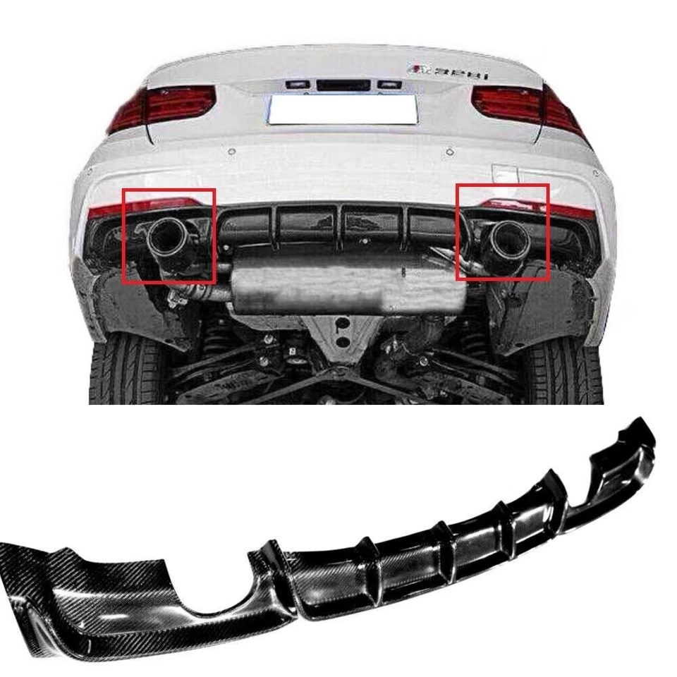 Carbon Fiber Car Rear Diffuser Lip For BMW F30 320i 325i 328i 335i 2012-2018 - Изображение 3 из 3