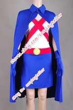 Young Justice Miss Martian Cosplay Costume Uniform Shirt Skirt Cape Belt Gloves