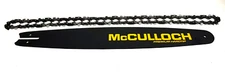 OEM MCCULLOCH 16" BAR, FREE CHAIN, HARD NOSE FITS 3216 2016 3200 2300 3800