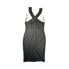 PAPAYA Slim Sleeveless Halter-neck Dress Black Zipper in Back