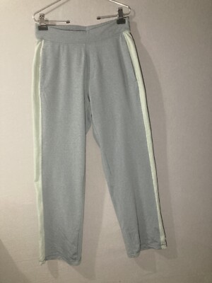 Lululemon Mens Sweat Pants Size Medium Gray/Green with Light Green Stripe 