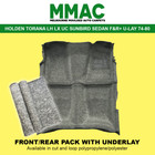 <!--F#f_0-->MOULDED CAR CARPET FITS (G21) HOLDEN TORANA LH LX UC SUNBIRD F&R+U/L 74-80 SEDAN<!--F/-->