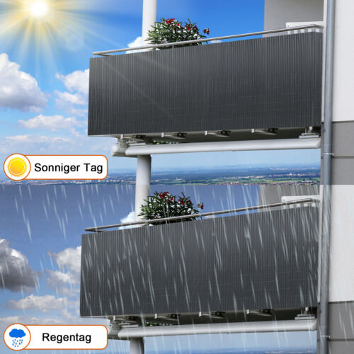 PVC Sichtschutzmatte Windschutz Sichtschutzzaun Anthrazit Gartenzaun Zaun Gitter - Bild 10 von 17