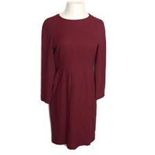 Liz Claiborne Vintage Modest Secretary Red Dress ~ Sz 4 ~ Lined ~ Knee Length