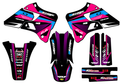 2000-2001 YZ 125 SURGE Pink Senge Graphics Kit Compatible with Yamaha