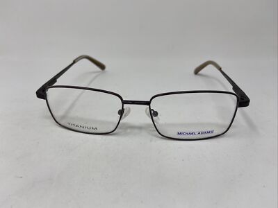 MICHAEL ADAMS TITANIUM MA 620T 56/18/145 BROWN FLEX HINGE EYEGLASSES FS56