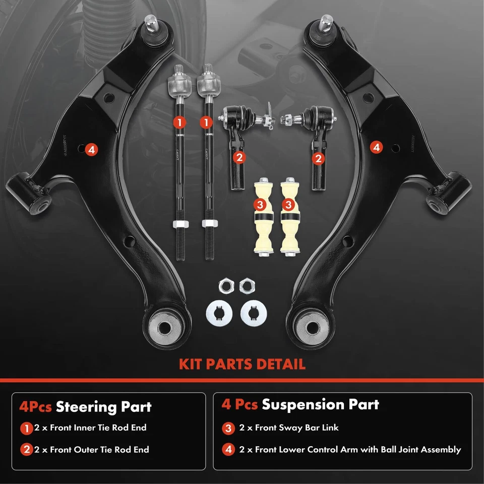 8x Brazo de control delantero y conjunto de rótula barra estabilizadora enlace para Dodge Neon Plymouth Foto 3 de 4