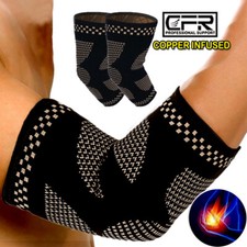 Copper Elbow Brace Compression Support Sleeve Arthritis Tendon Joint Pain Wrap O
