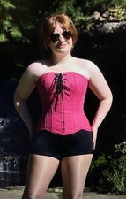 NEW Overbust 511 Magenta Cotton Size 24" Steel Boned Corset