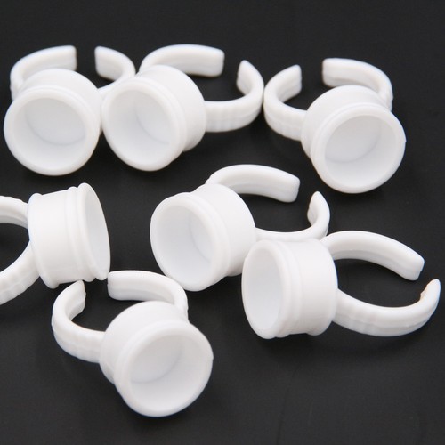100× Disposable Pigment Ink Holder Ring Cups For Permanent Makeup Tattoo Eyebrow - Picture 2 of 10