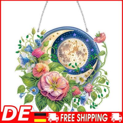 Acrylic Special Shape Sun Moon Flower Diamond Painting Hanging Pendant