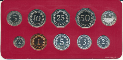 Malta - 2+3+5 Mils + 1+2+5+10+25+50 Cents + 1 Pound 1979 PP / Proof - KMS Satz