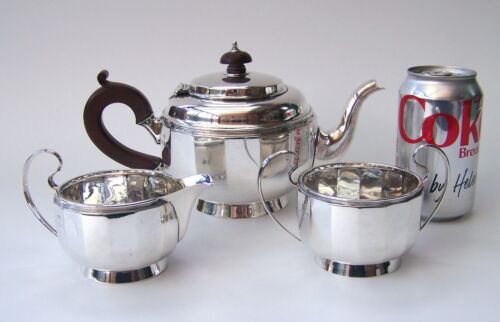 1928 SOLID STERLING SILVER 3-PIECE TEA SET MAPPIN & WEBB - Picture 2 of 24