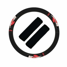 New Cartoon Betty Boop Car Truck Steering Wheel Cover Seat Belt Covers Pads New Cartoon Betty Boop Car Truck Steering Wheel Cover Seat Belt Covers Pads